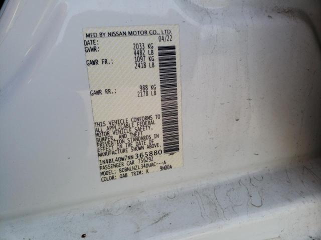 1N4BL4DW7NN365880 Nissan ALTIMA SV