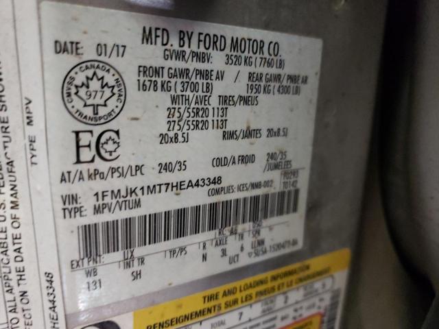 1FMJK1MT7HEA43348 Ford Expedition El Platinum
