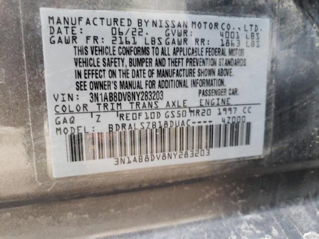 3N1AB8DV8NY283203 Nissan SENTRA SR