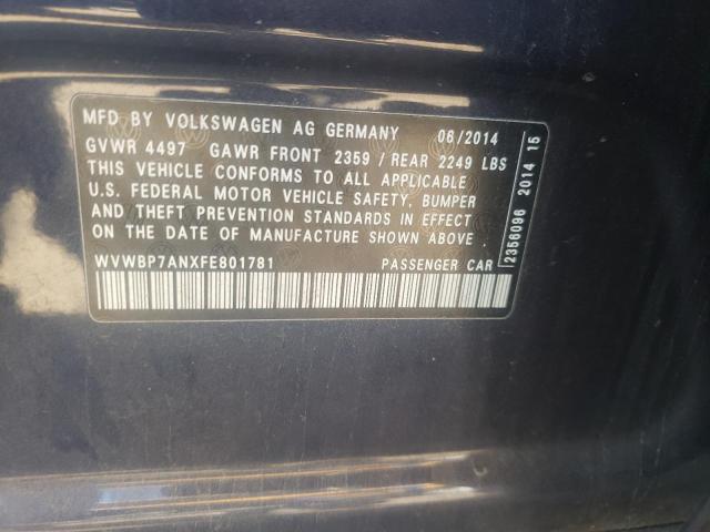 2015 VOLKSWAGEN CC SPORT - WVWBP7ANXFE801781
