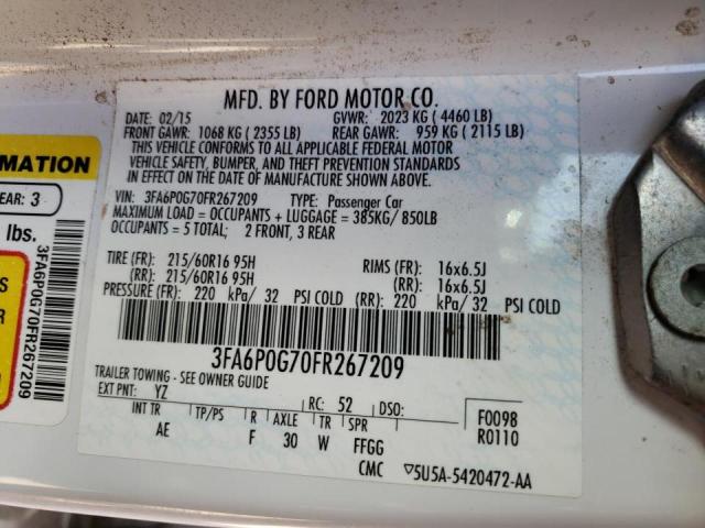 3FA6P0G70FR267209 Ford FUSION S