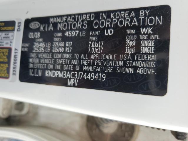 KNDPM3AC3J7449419 KIA Sportage Lx
