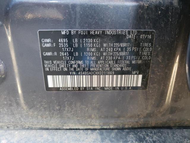 4S4BSADCXH3211869 Subaru Outback 2.5i Premium