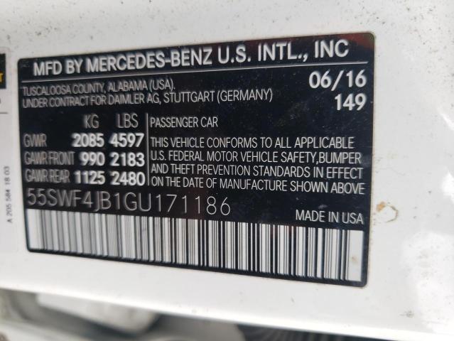 55SWF4JB1GU171186 Mercedes-Benz C 300