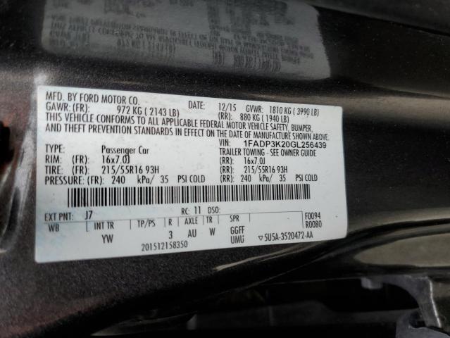 1FADP3K20GL256439 Ford FOCUS SE