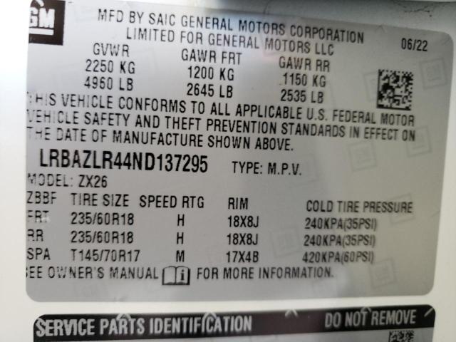 2022 BUICK ENVISION P - LRBAZLR44ND137295