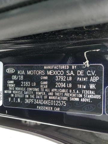 3KPF34AD4KE012575 KIA Forte Gt Line