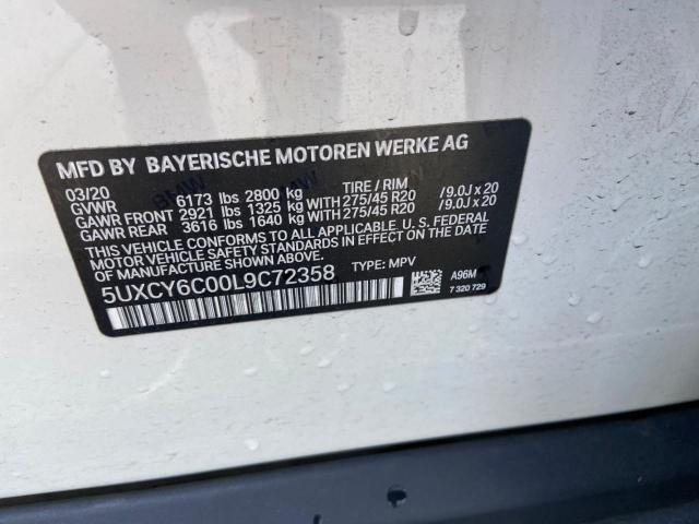2020 BMW X6 XDRIVE4 - 5UXCY6C00L9C72358