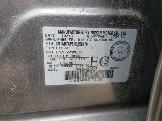 2017 NISSAN SENTRA S - 3N1AB7AP6HL650178