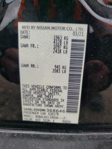 1N4BL4DV6MN368646 Nissan ALTIMA SV
