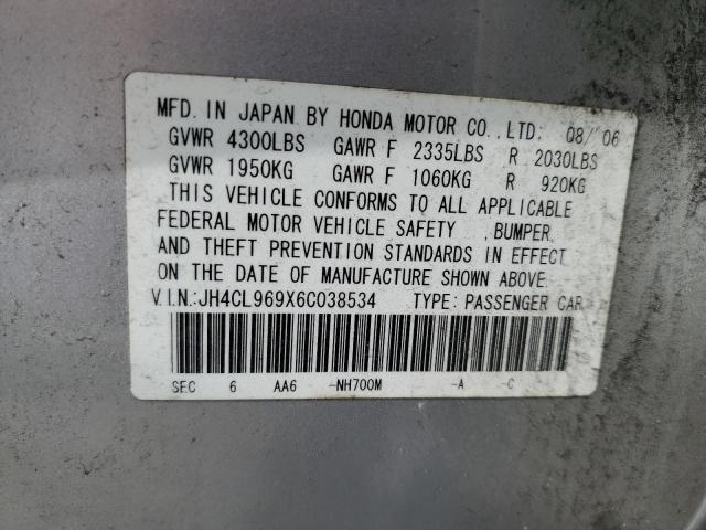 2006 ACURA TSX - JH4CL969X6C038534