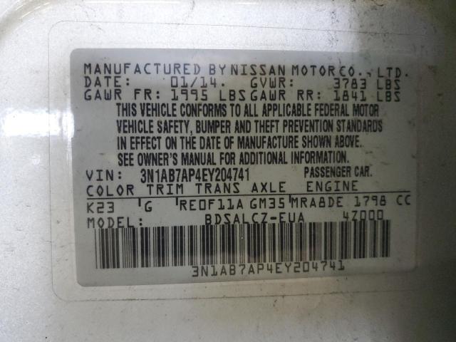 3N1AB7AP4EY204741 Nissan SENTRA S