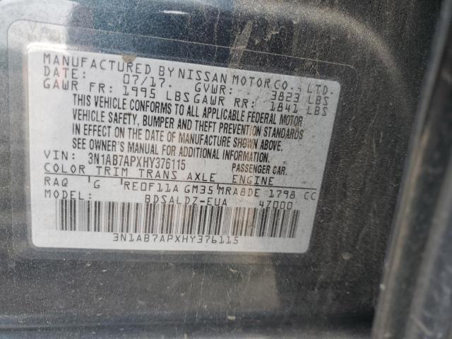 3N1AB7APXHY376115 Nissan SENTRA S