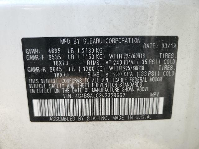 4S4BSAJC3K3329662 Subaru Outback 2.5i Limited