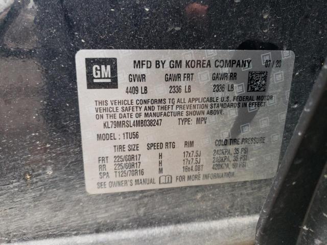 2021 CHEVROLET TRAILBLAZE - KL79MRSL4MB038247