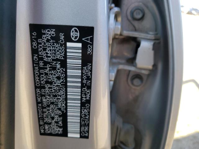 JTDKDTB35G1137672 Toyota PRIUS C