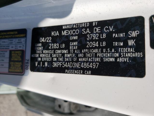 3KPF54AD3NE486497 KIA Forte Gt Line