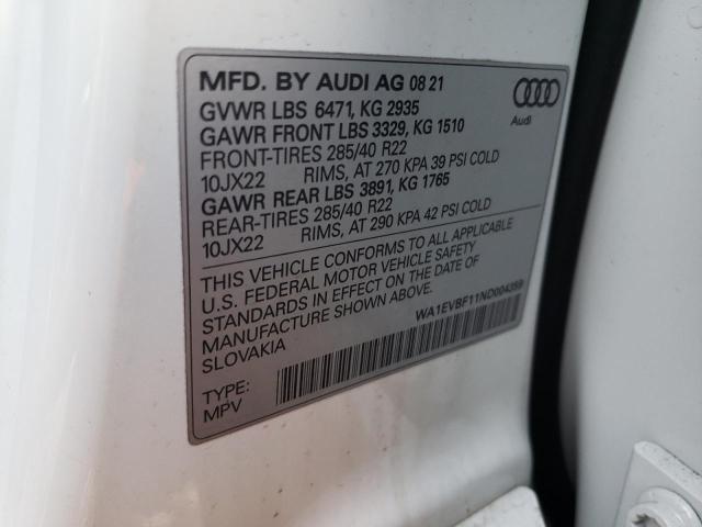 2022 AUDI Q8 PREMIUM - WA1EVBF11ND004359