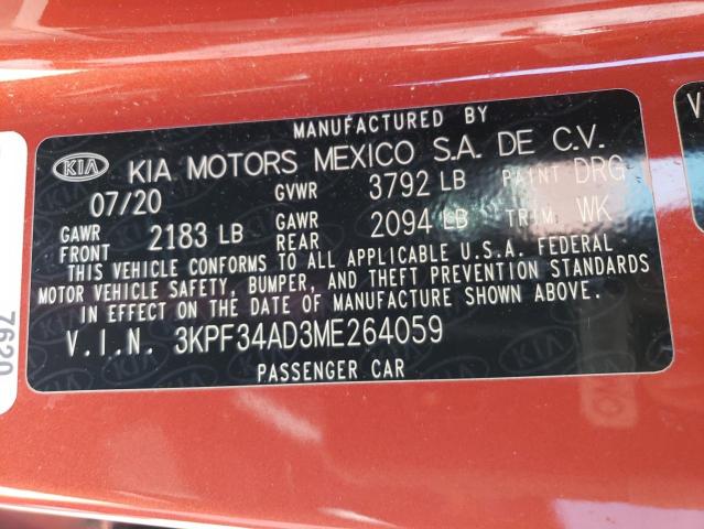 3KPF34AD3ME264059 KIA Forte Gt Line