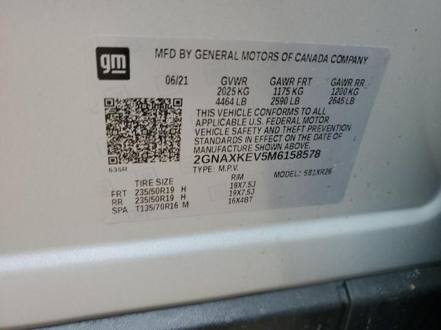 2021 CHEVROLET EQUINOX LT - 2GNAXKEV5M6158578