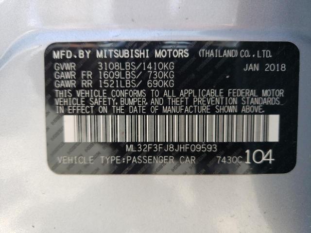 ML32F3FJ8JHF09593 Mitsubishi Mirage G4 Es