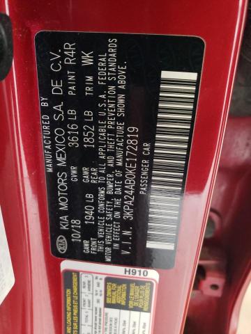3KPA24AB0KE172819 KIA RIO S