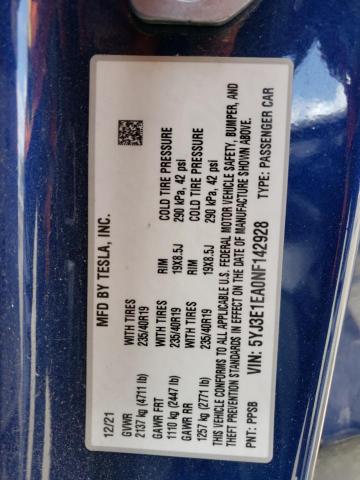 5YJ3E1EA0NF142928 Tesla MODEL 3