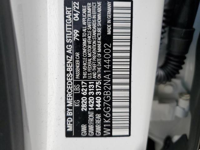 2022 MERCEDES-BENZ S 580 4MAT - W1K6G7GB2NA144002