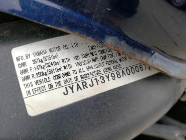 2008 YAMAHA FZ6 SHG JYARJ13Y98A000673