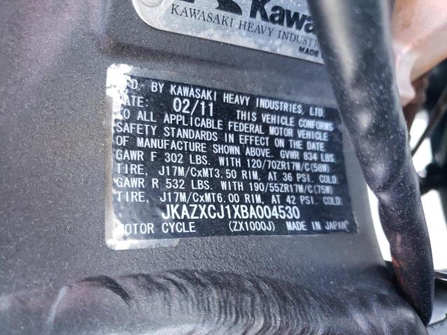 2011 KAWASAKI ZX1000 J - JKAZXCJ1XBA004530