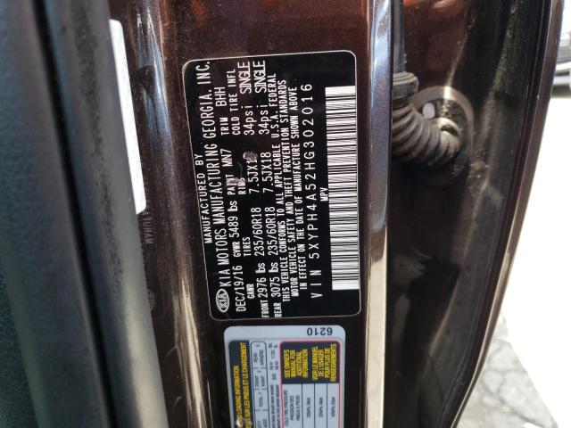 5XYPH4A52HG302016 KIA SORENTO EX