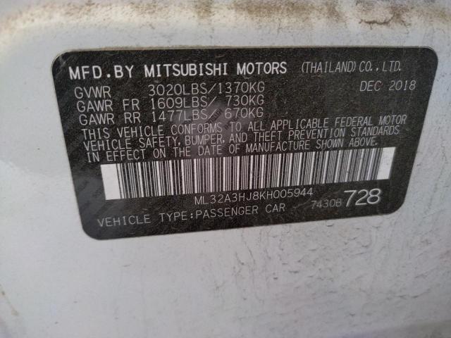 2019 MITSUBISHI MIRAGE ML32A3HJ8KH005944