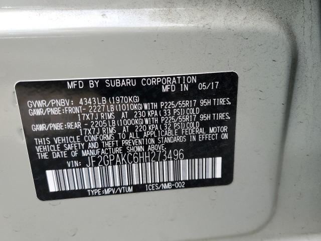 JF2GPAKC6HH273496 Subaru Crosstrek Limited