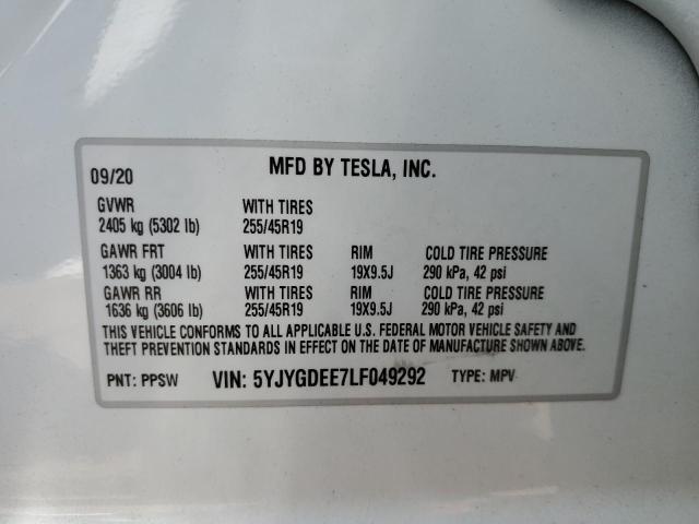 5YJYGDEE7LF049292 Tesla Model Y  10