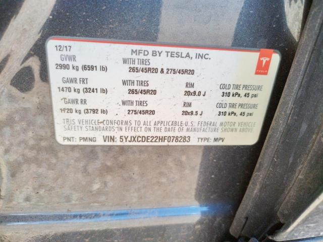 5YJXCDE22HF078283 Tesla MODEL X