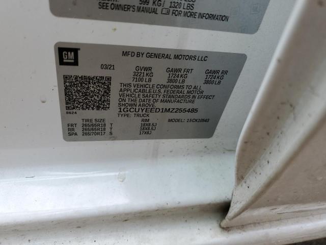 2021 CHEVROLET SLVRD 1500 1GCUYEED1MZ255485