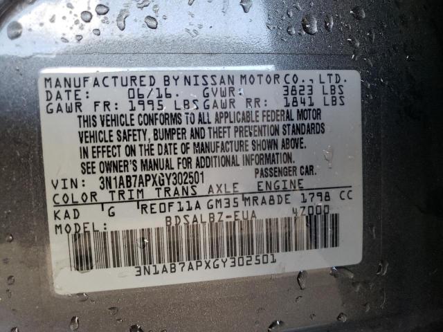 2016 NISSAN SENTRA S - 3N1AB7APXGY302501