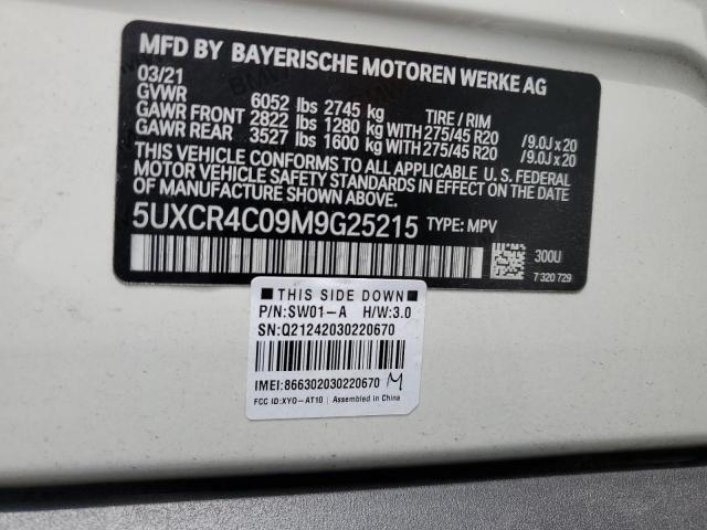 5UXCR4C09M9G25215 BMW X5 Sdrive 40i