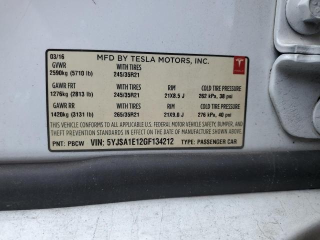 5YJSA1E12GF134212 Tesla MODEL S