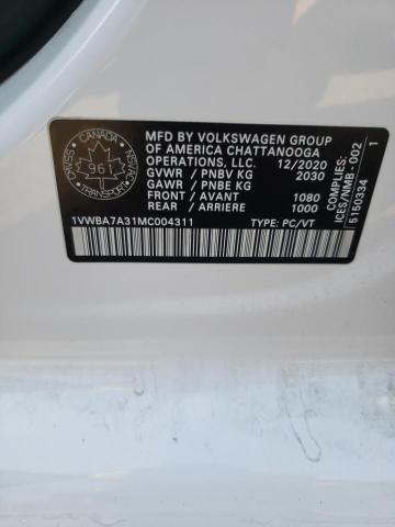 2021 VOLKSWAGEN PASSAT HIG - 1VWBA7A31MC004311