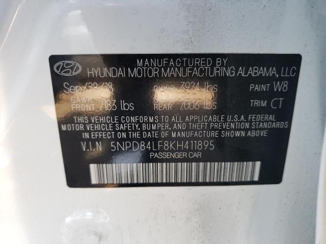 5NPD84LF8KH411895 Hyundai ELANTRA SEL