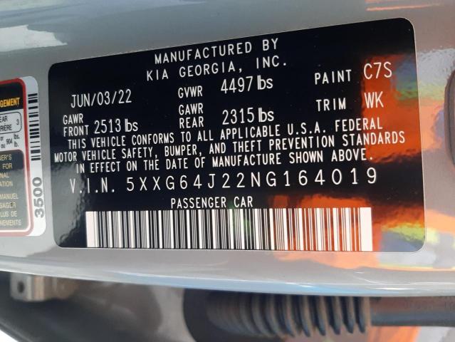 5XXG64J22NG164019 KIA K5 GT LINE