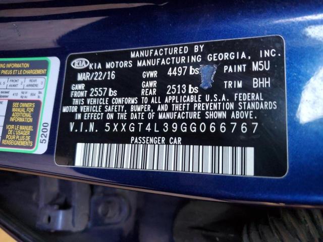 5XXGT4L39GG066767 KIA Optima Lx