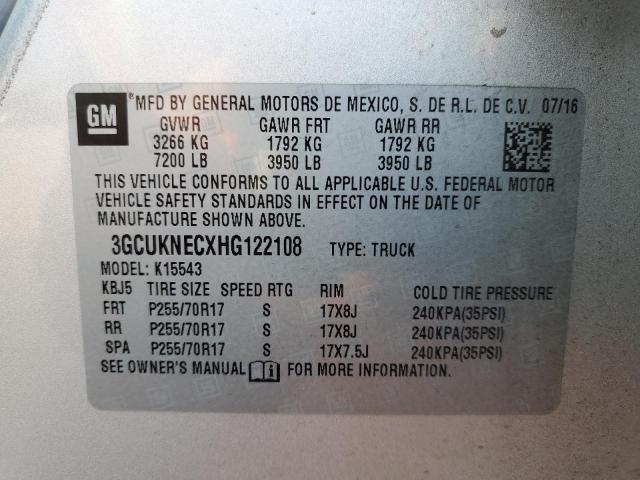 2017 CHEVROLET SILVERADO - 3GCUKNECXHG122108