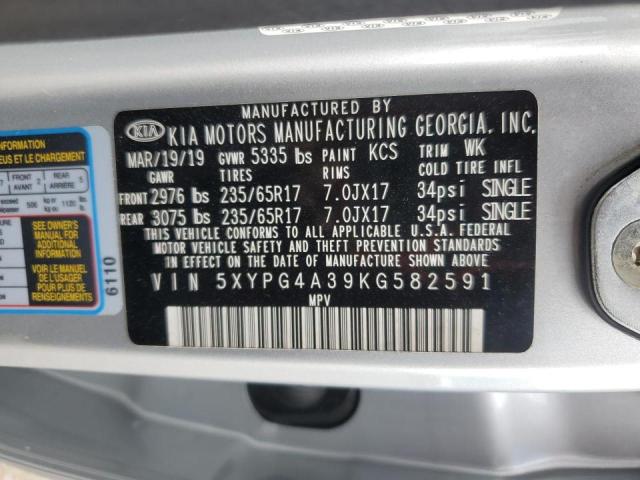 5XYPG4A39KG582591 KIA SORENTO L