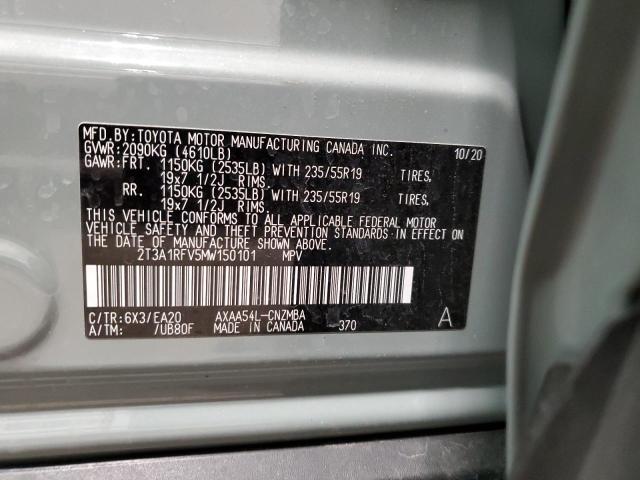 2T3A1RFV5MW150101 Toyota Rav4 Xle Premium