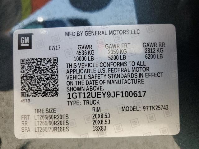 1GT12UEY9JF100617 GMC Sierra K2500 Denali