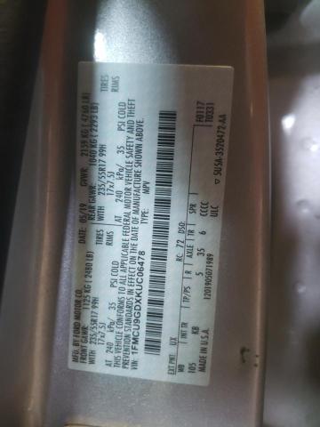 1FMCU9GDXKUC06478 Ford ESCAPE SE