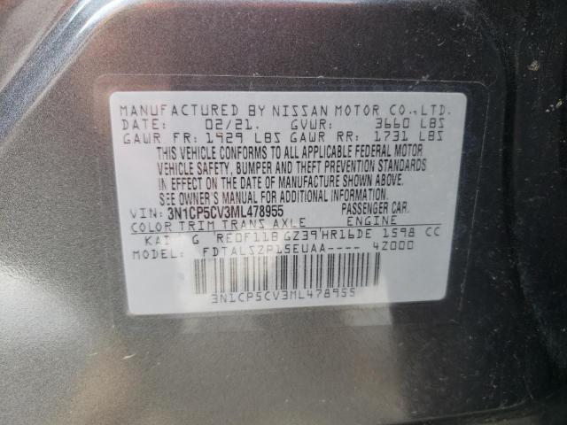 3N1CP5CV3ML478955 Nissan KICKS SV