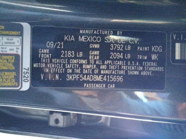 3KPF54AD8ME415696 KIA FORTE EX